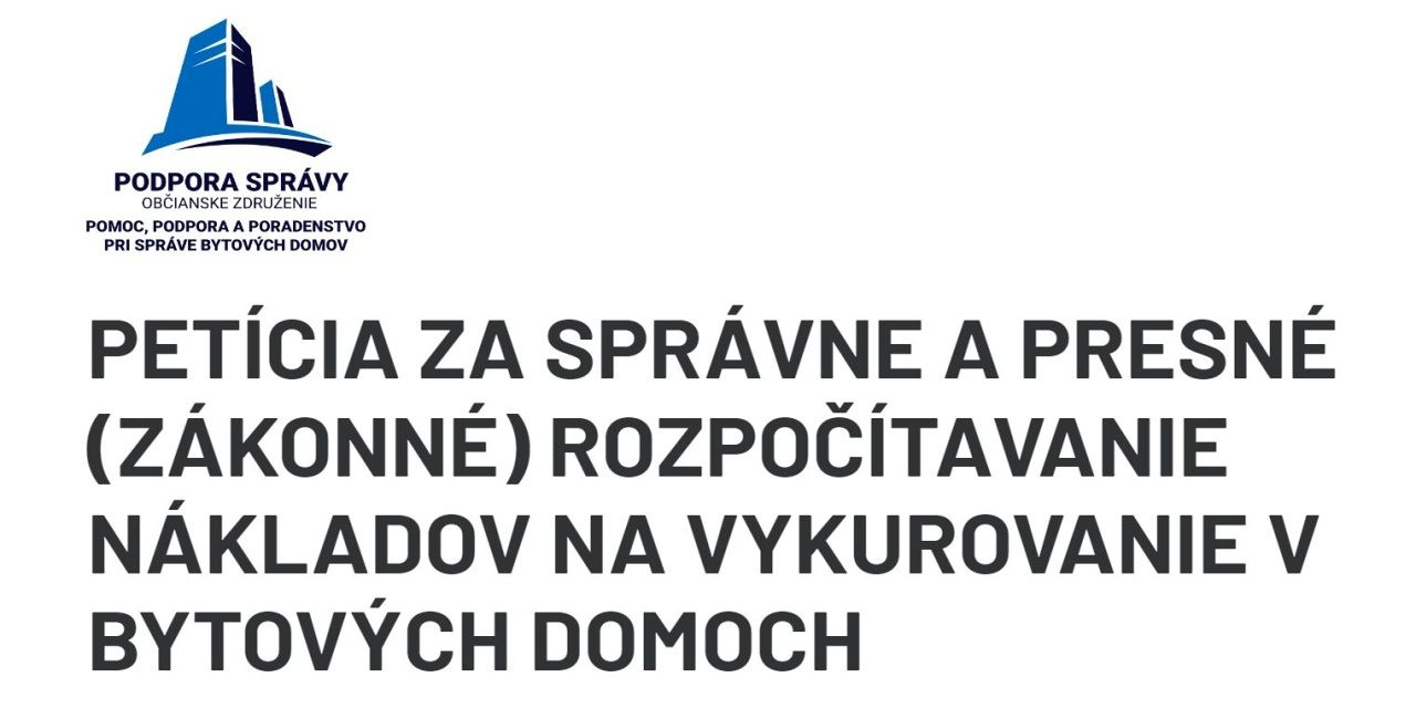 Petícia za správne a presné rozpočítavanie nákladov na vykurovanie v BD